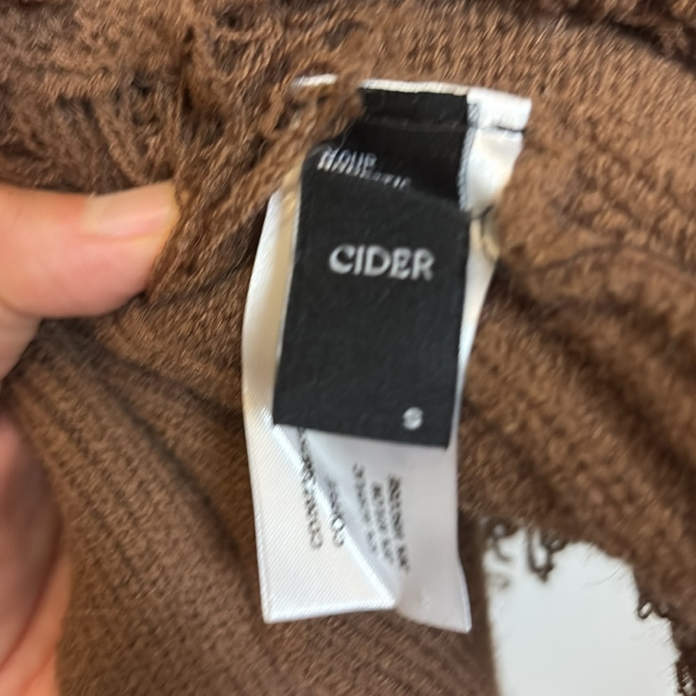 Cider Brown Knit Cardigan with Belt, S - Picture 4 of 6